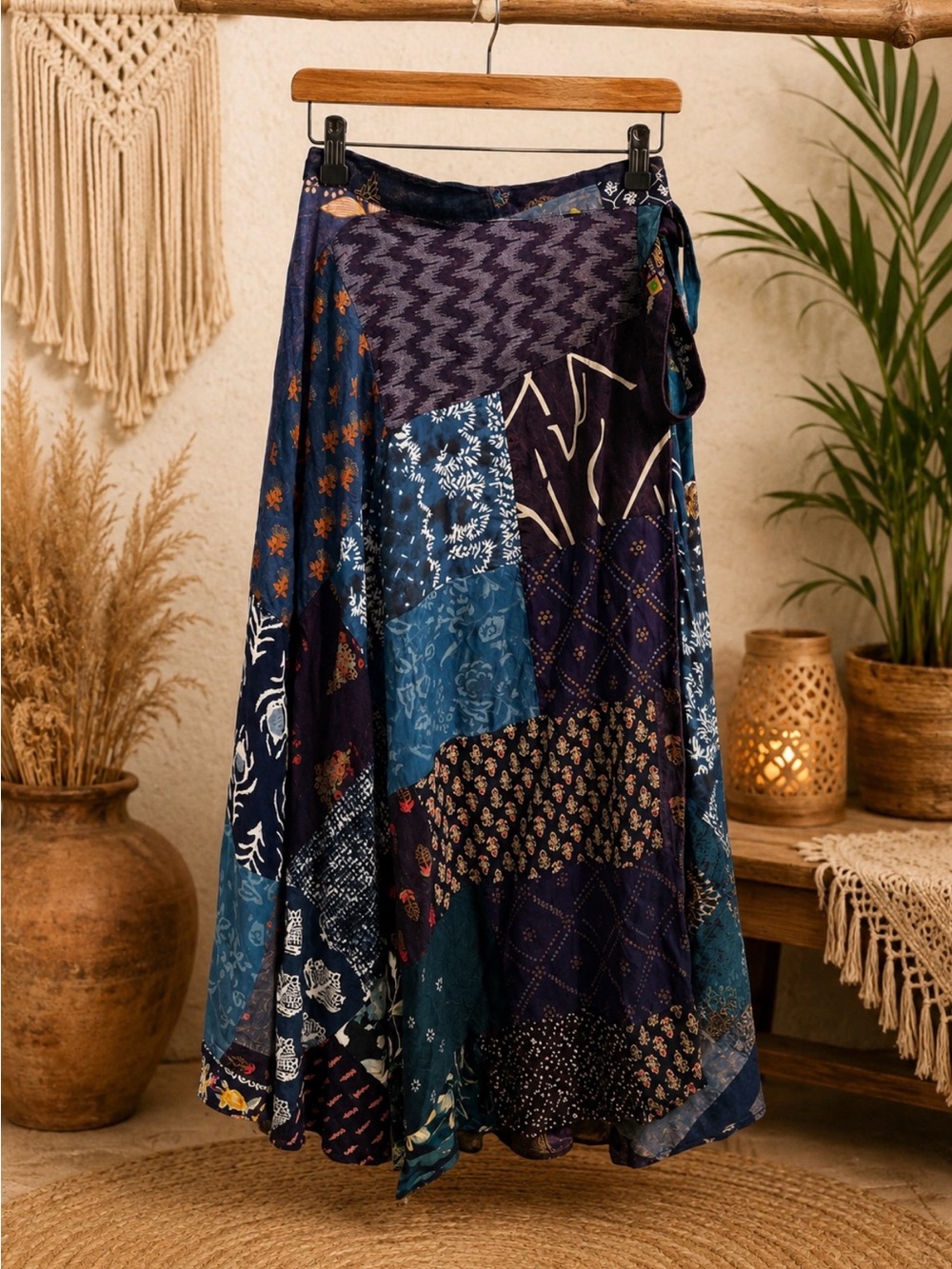 Jaded Gypsy JG-204 Patchwork Wrap Skirt One Size Boho —NWT